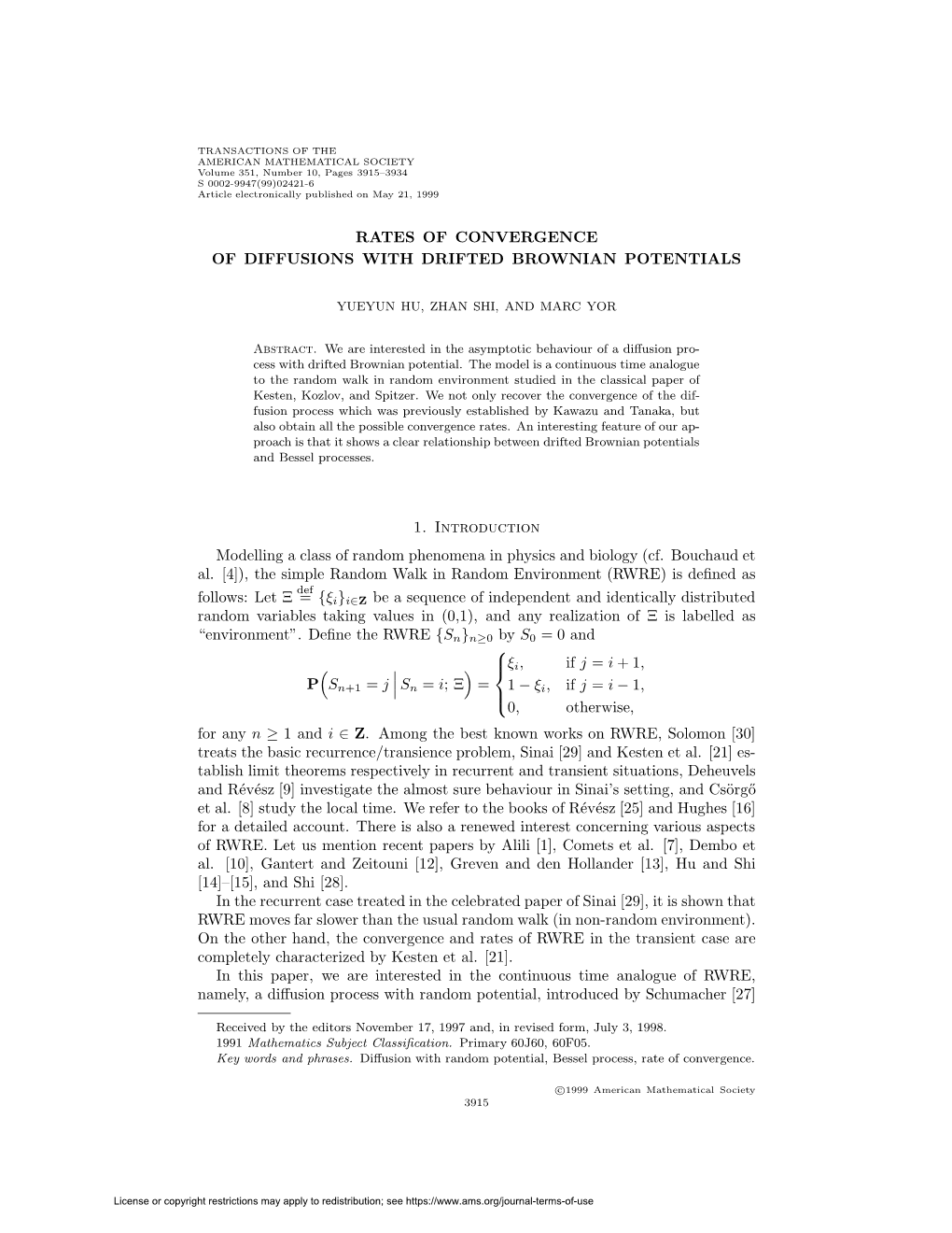 Rates of Convergence of Diffusions with Drifted Brownian Potentials