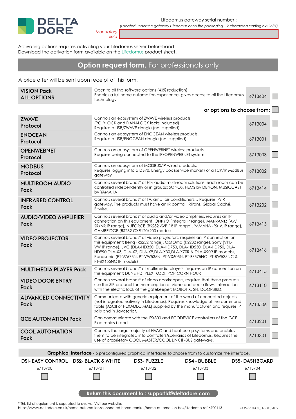 Option Request Form