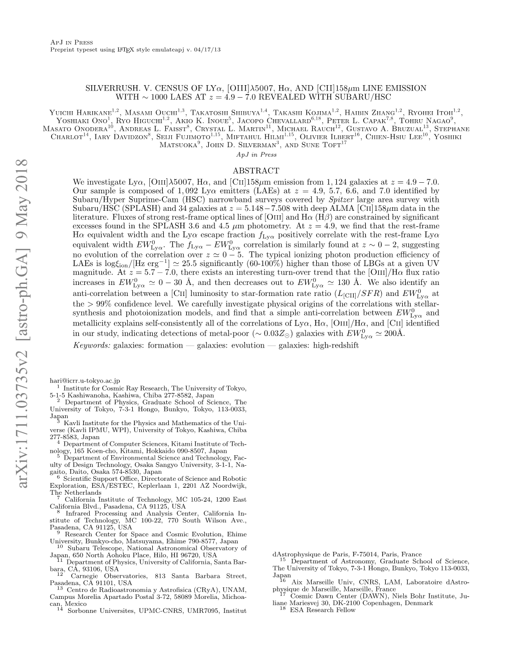 Arxiv:1711.03735V2 [Astro-Ph.GA] 9 May 2018