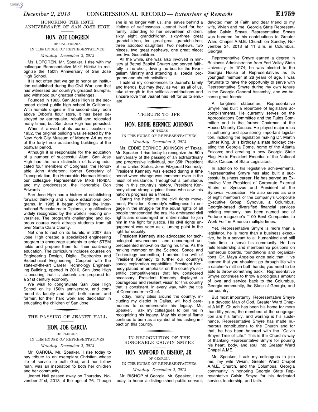 CONGRESSIONAL RECORD— Extensions of Remarks E1759 HON