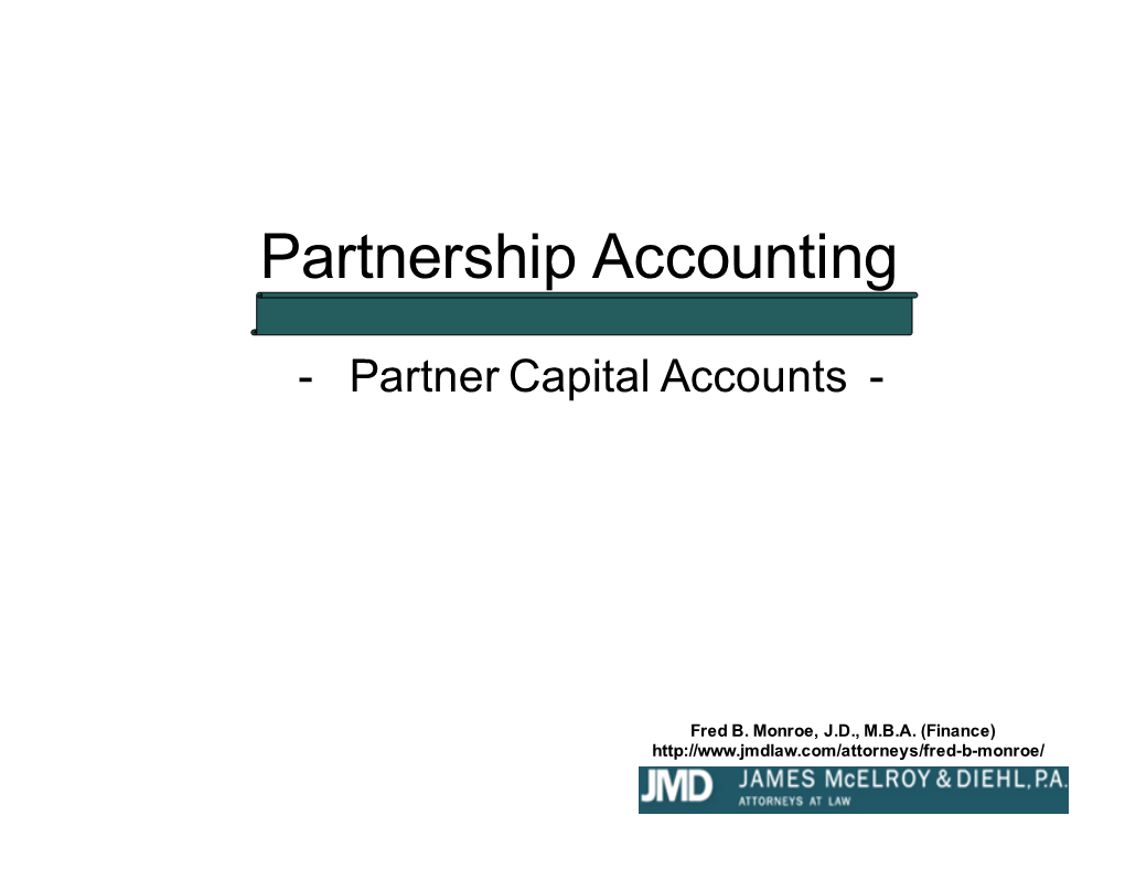 Partnership Accounting – Partner Capital Accounts