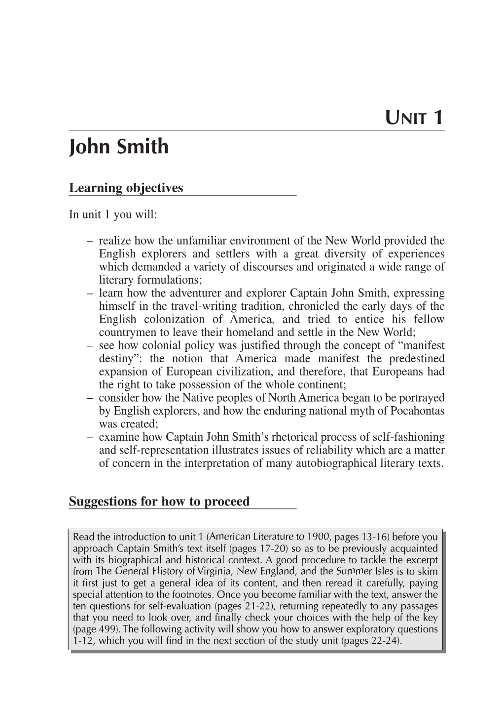 UNIT 1 John Smith