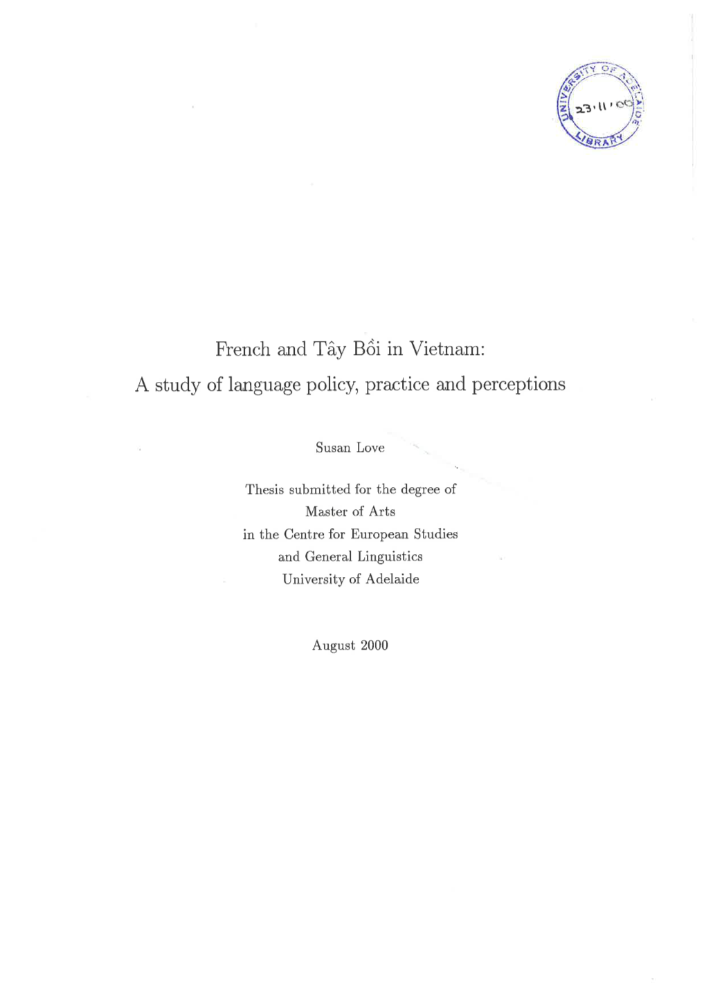 French and Tây Bôi in Vietnam