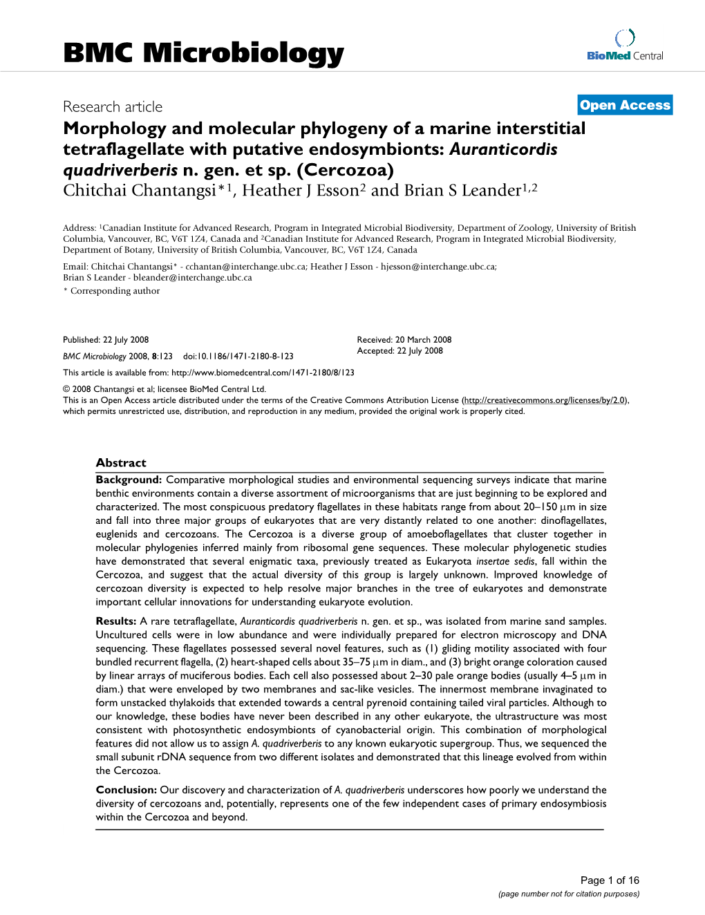 BMC Microbiology Biomed Central