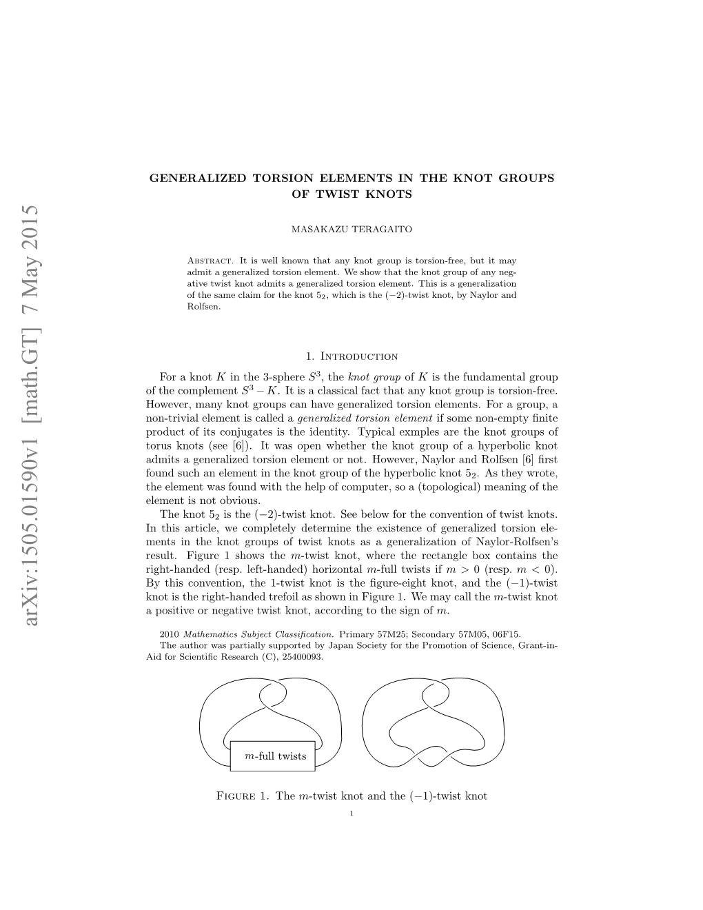 Generalized Torsion Elements in the Knot Groups of Twist Knots