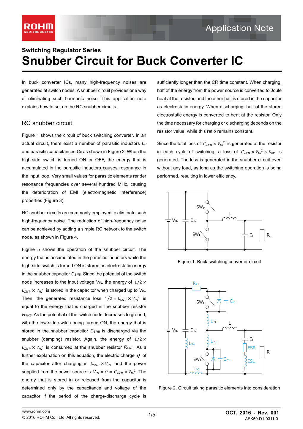 Snubber Circuit for Buck Converter IC : Power Management