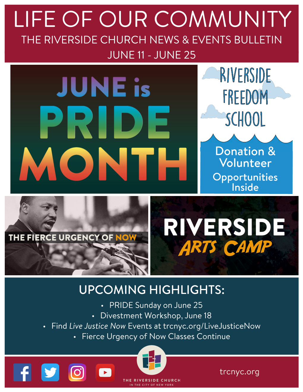 Riverside Church News & Events Bulletin June 11 - June 25