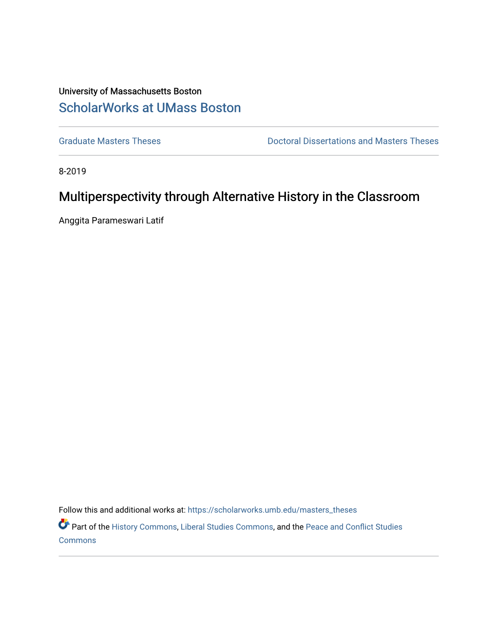 Multiperspectivity Through Alternative History in the Classroom