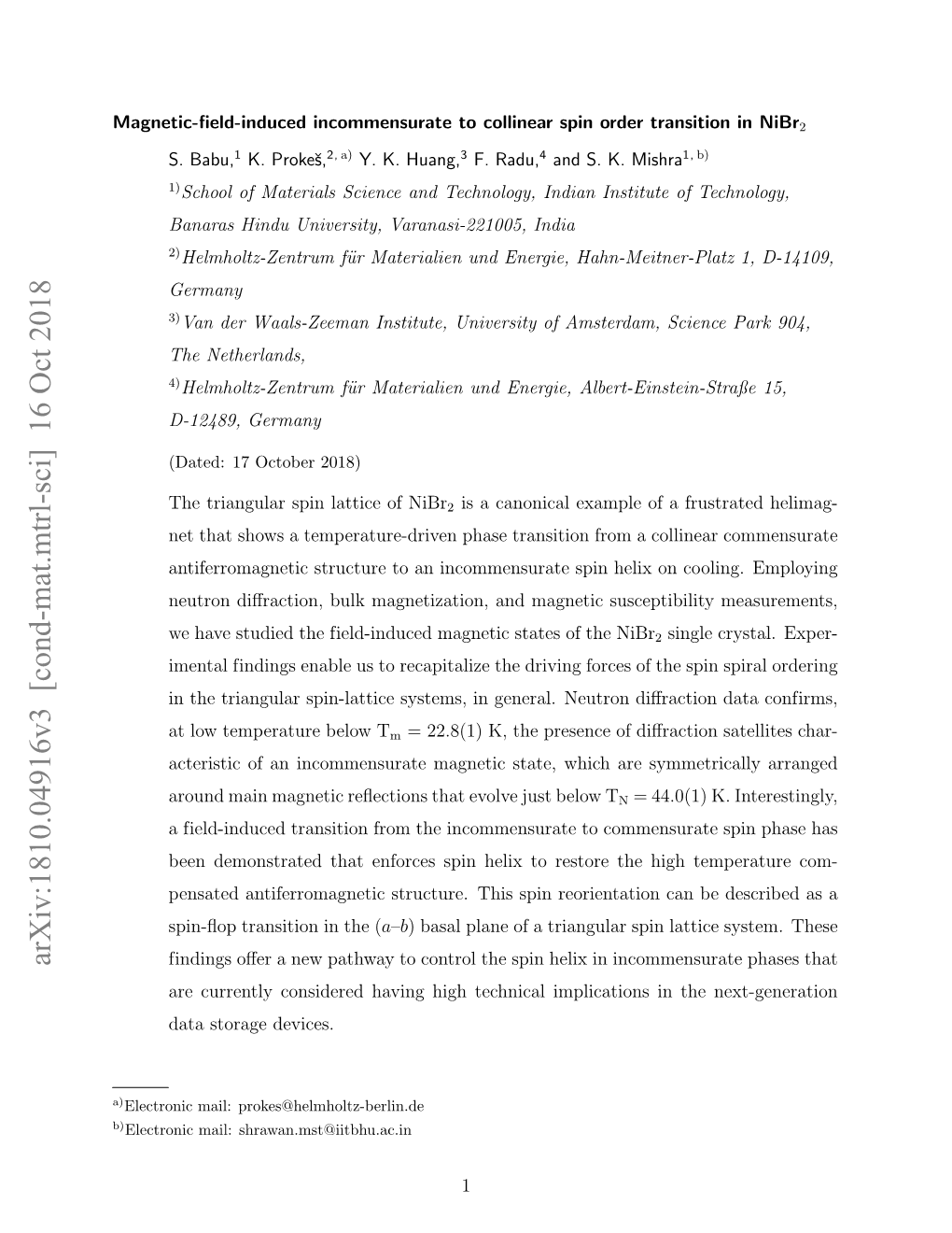 Magnetic-Field-Induced Incommensurate to Collinear Spin