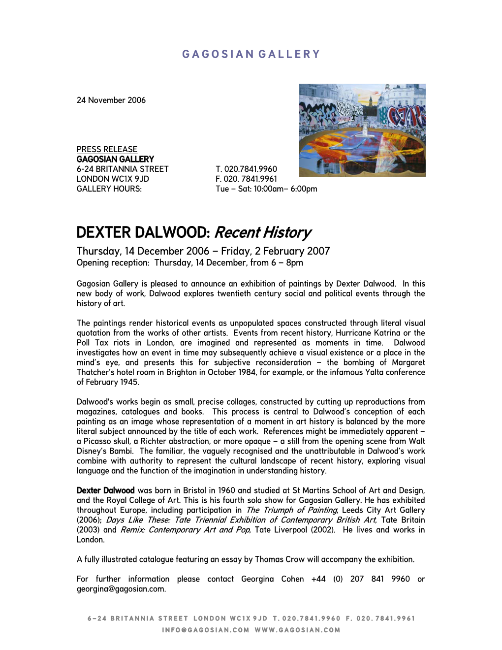 DEXTER DALWOOD: Recent History