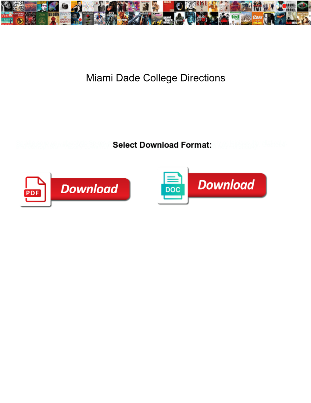 Miami Dade College Directions