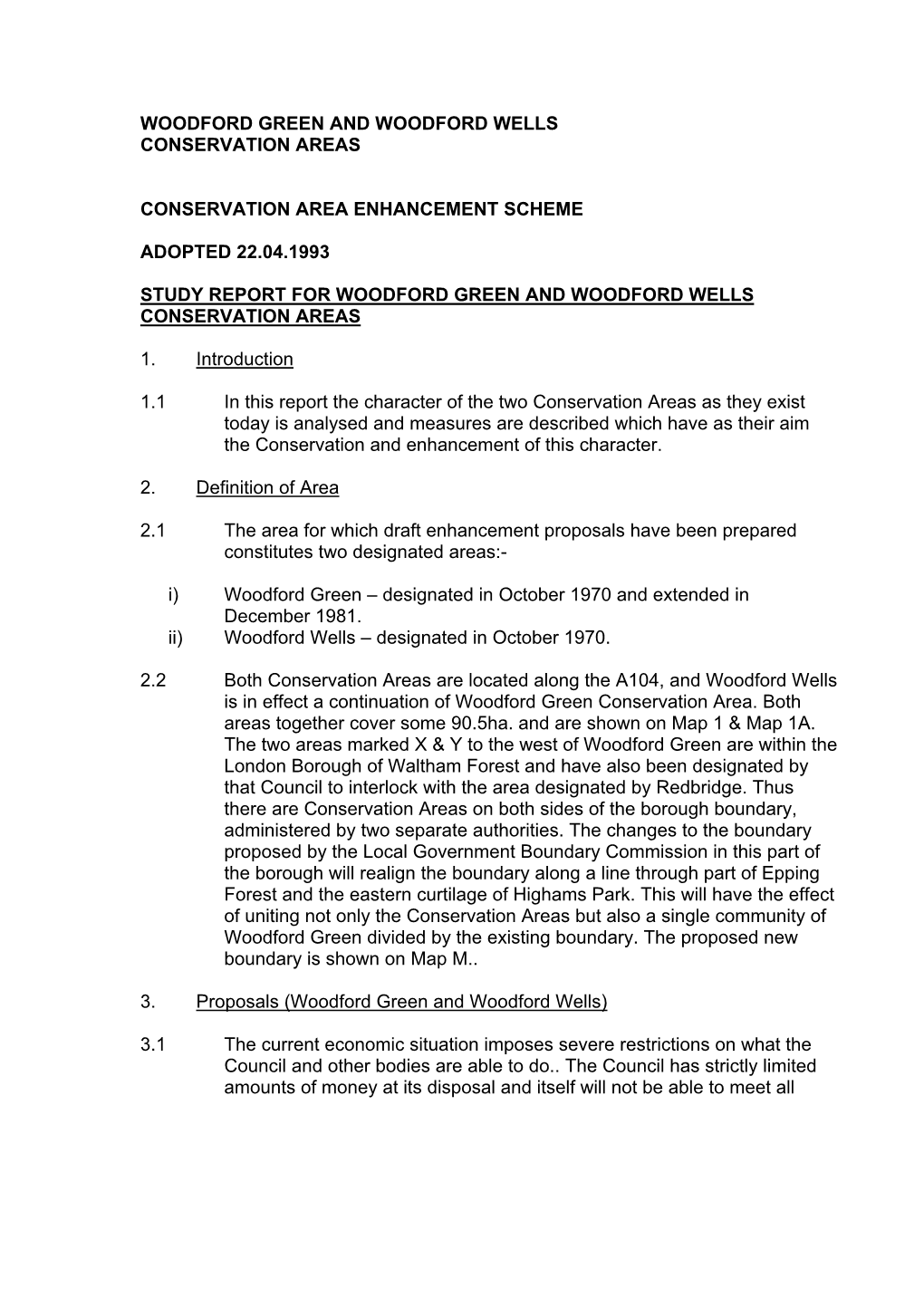 Woodford Green and Wells Enhancement Scheme