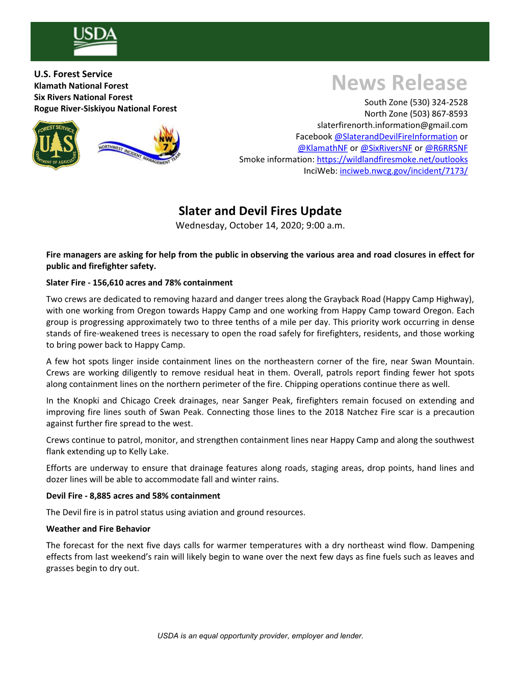 2020-10-14 Slater and Devil Fires Update (Pdf 767