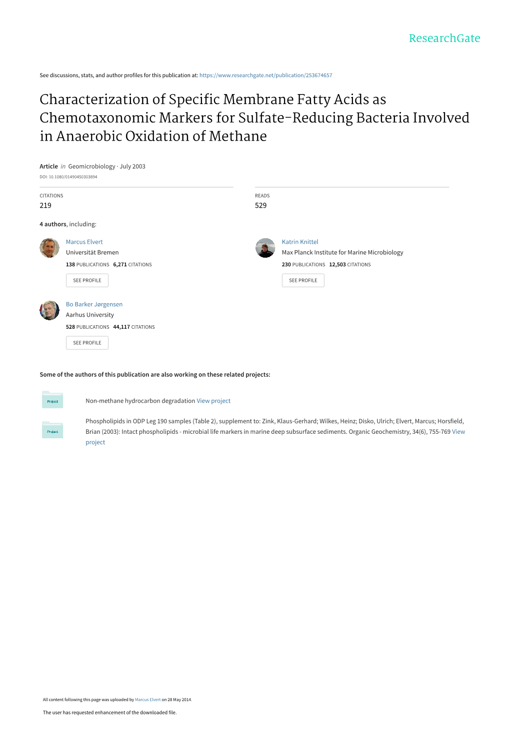 Characterization of Specific Membrane Fatty Acids