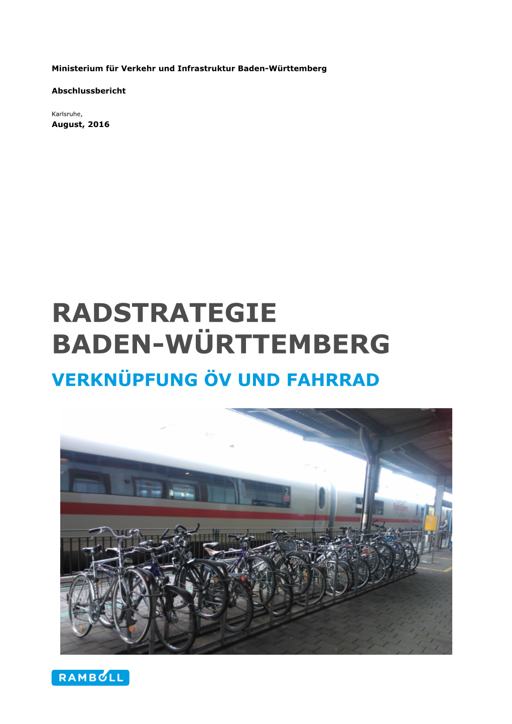 Radstrategie Baden-Württemberg Verknüpfung Öv Und Fahrrad