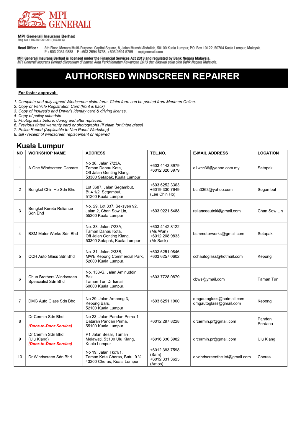 Authorised Windscreen Repairer