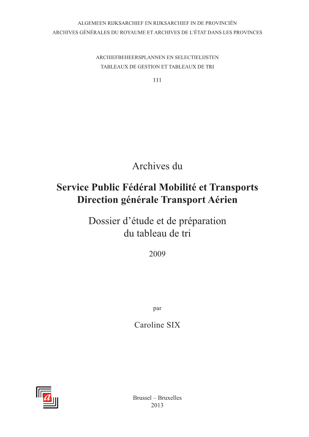 Archives Du Service Public Fédéral Mobilité Et Transports Direction
