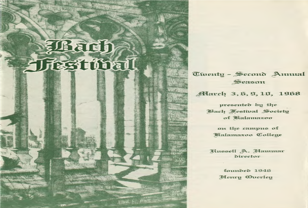 1968 Bach Festival Program