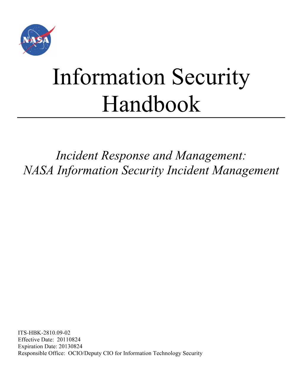 Incident Response and Management: NASA Information Security Incident Management