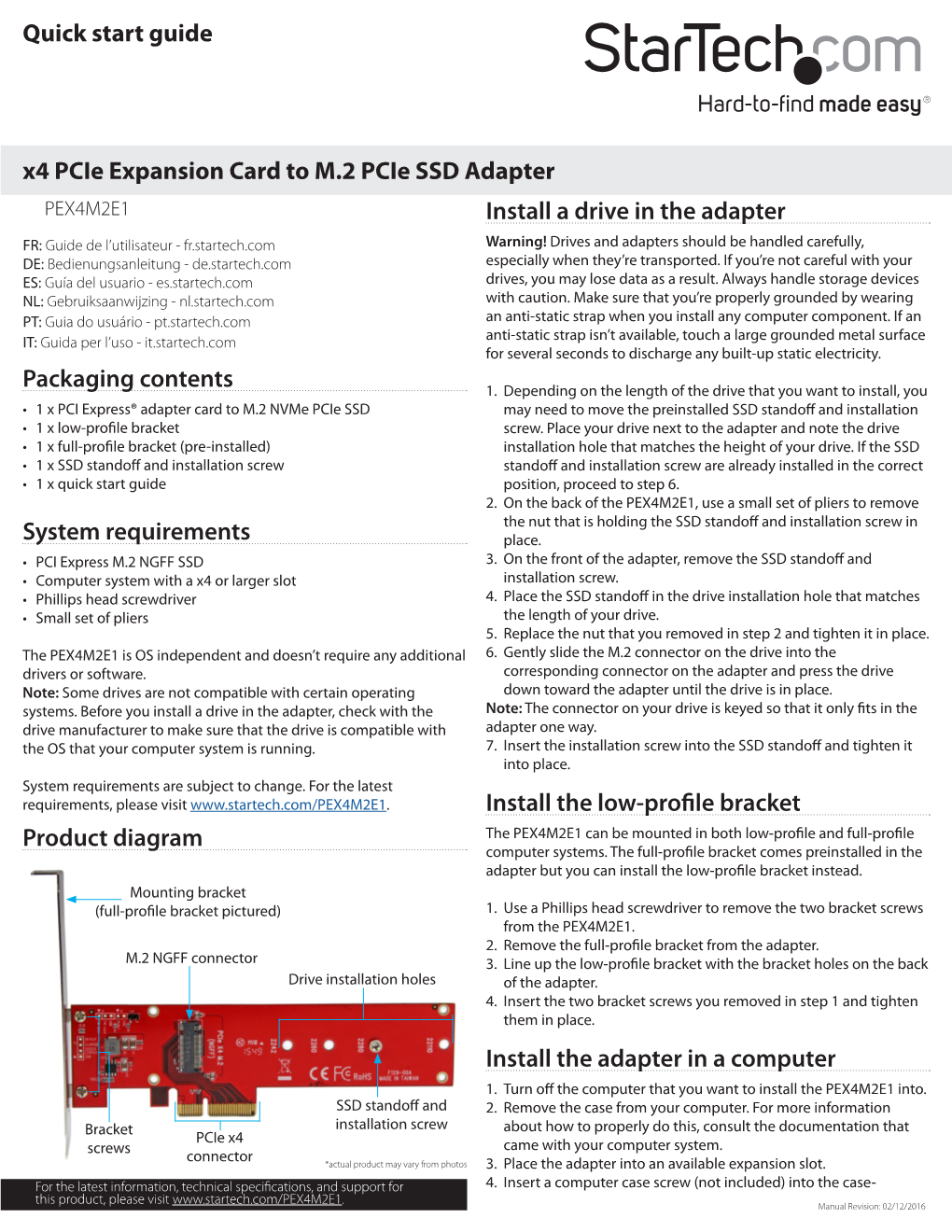 PEX4M2E1 Expansion Card Quick Start Guide