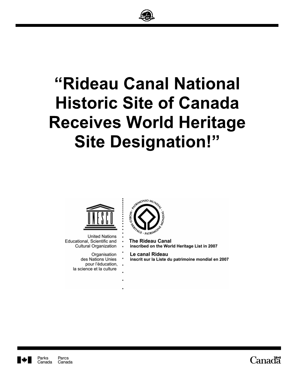 Rideau Canal WHS Lesson FINAL June 2008