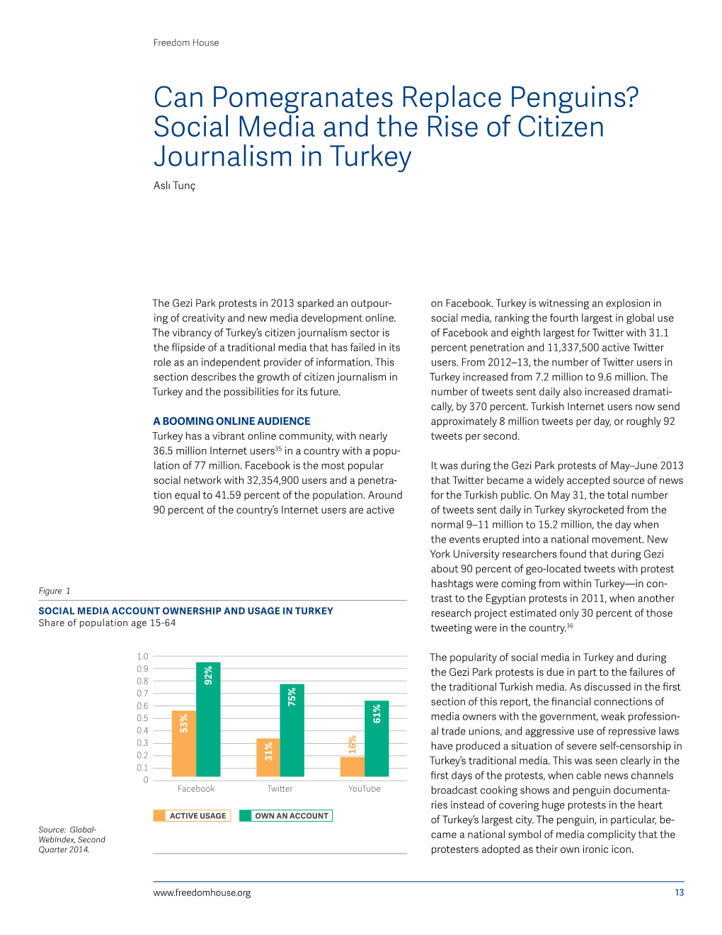 Social Media and the Rise of Citizen Journalism in Turkey Aslı Tunç