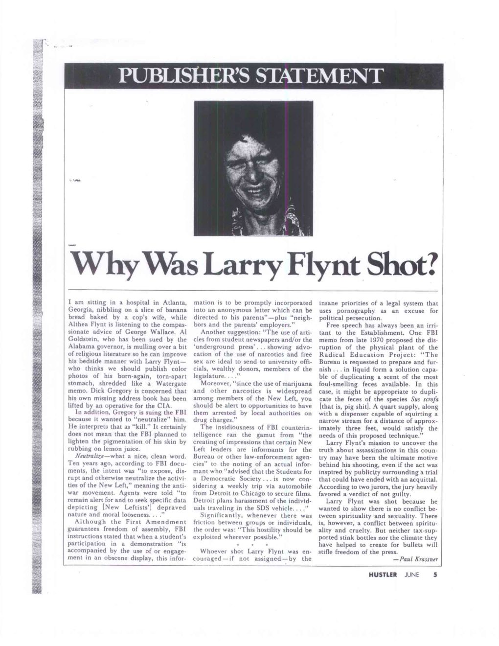 Why Was Larry Flynt Shot?