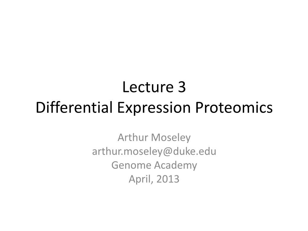 Differential Expression Proteomics