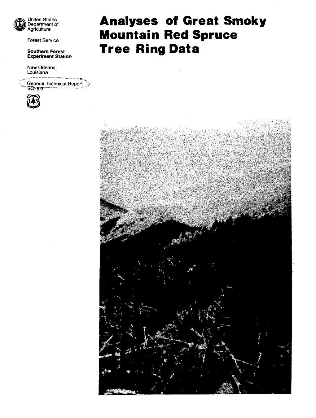 Analyses of Great Smoky Mountain Red Spruce Tree Ring Data