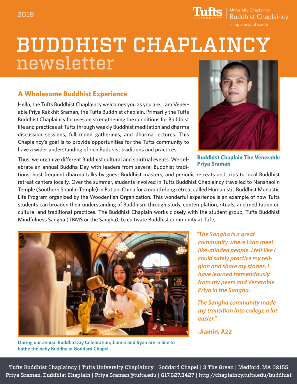 BUDDHIST CHAPLAINCY Newsletter