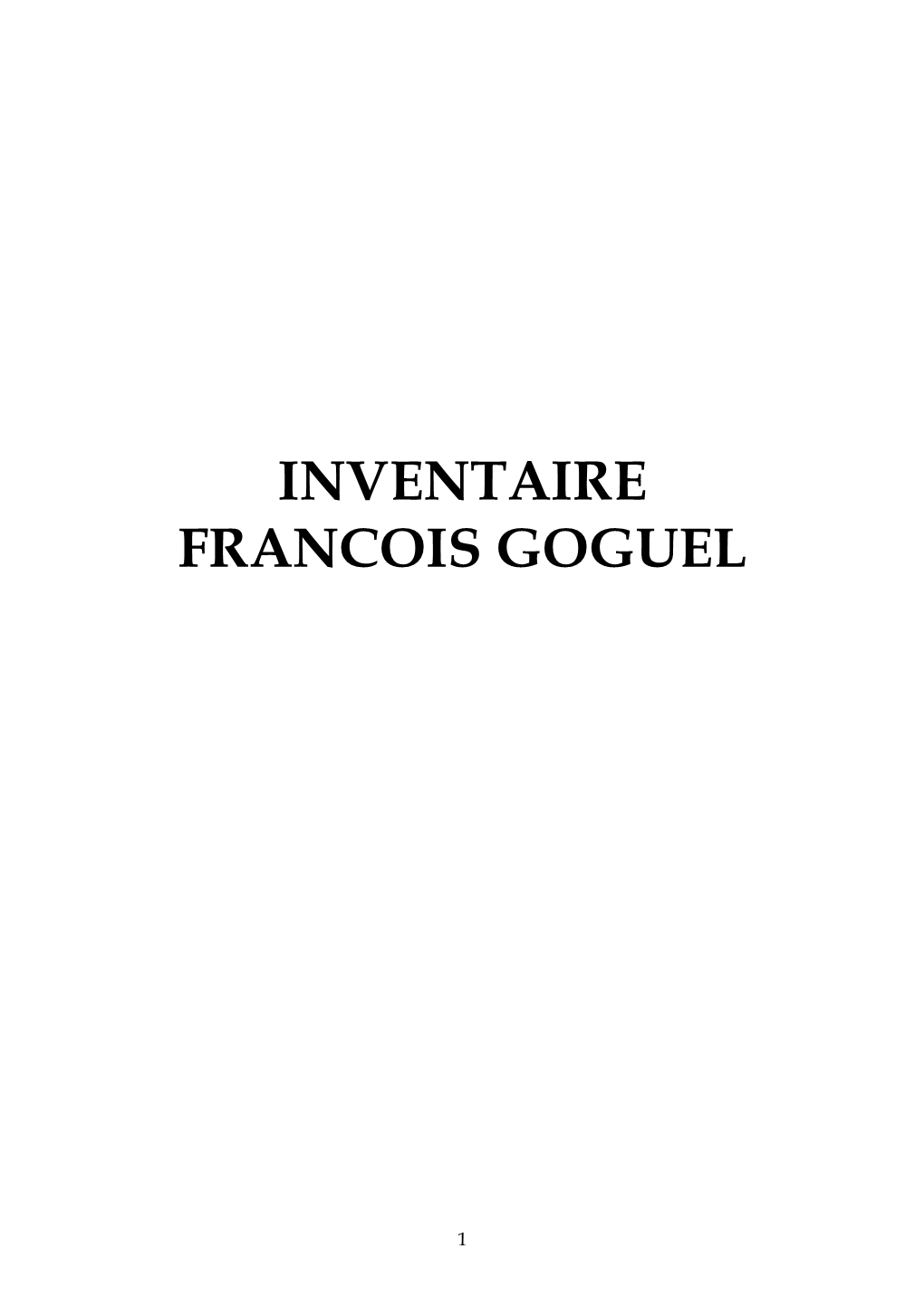 Inventaire Francois Goguel