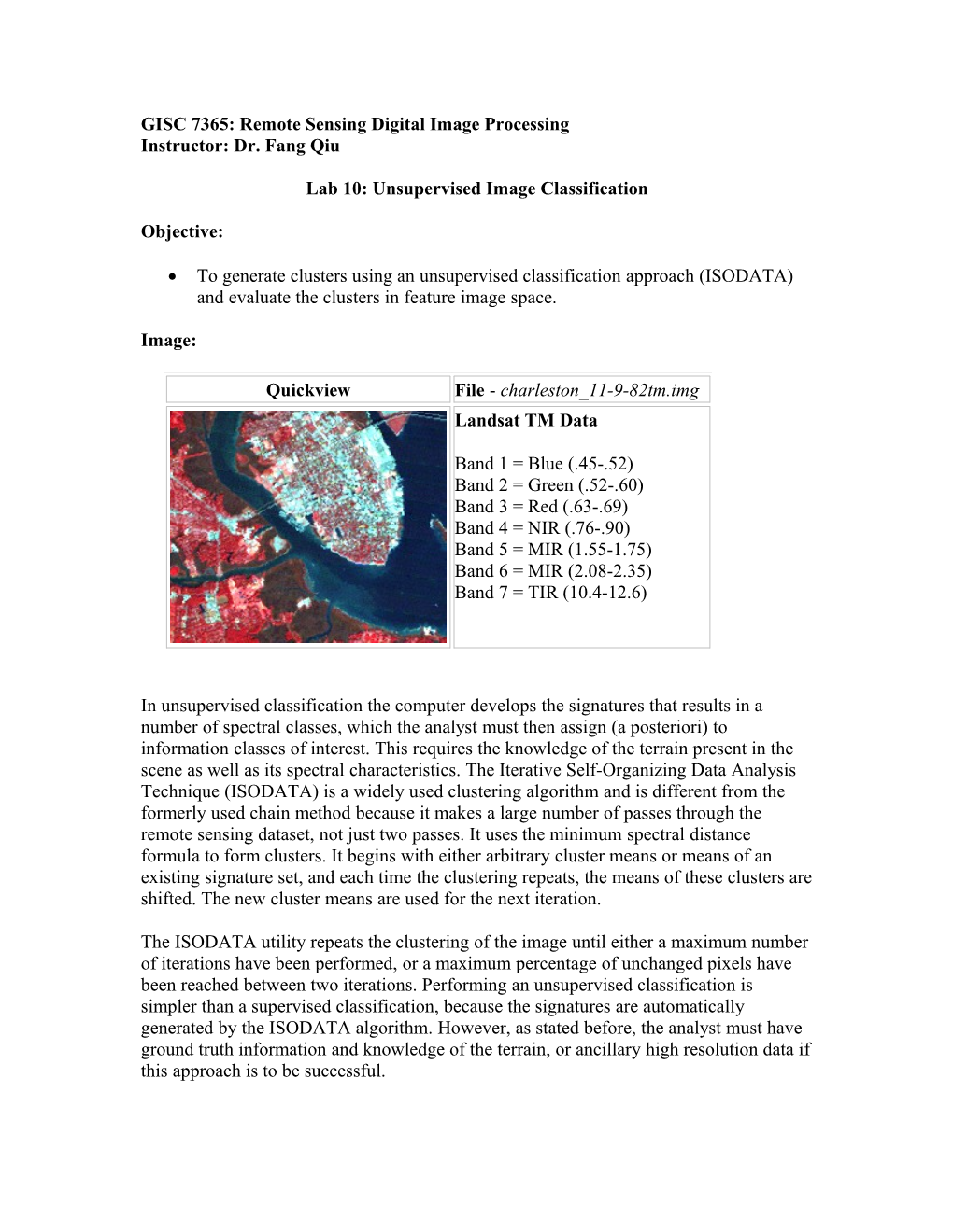 GISC 7365: Remote Sensing Digital Image Processing