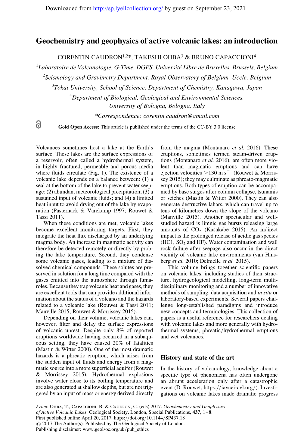 Geochemistry and Geophysics of Active Volcanic Lakes: an Introduction