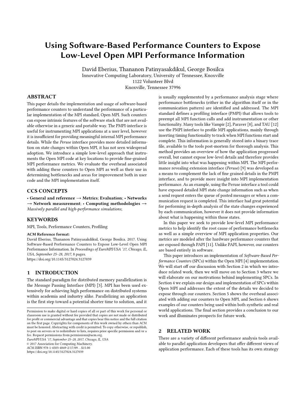 Using Software-Based Performance Counters to Expose Low-Level Open MPI Performance Information