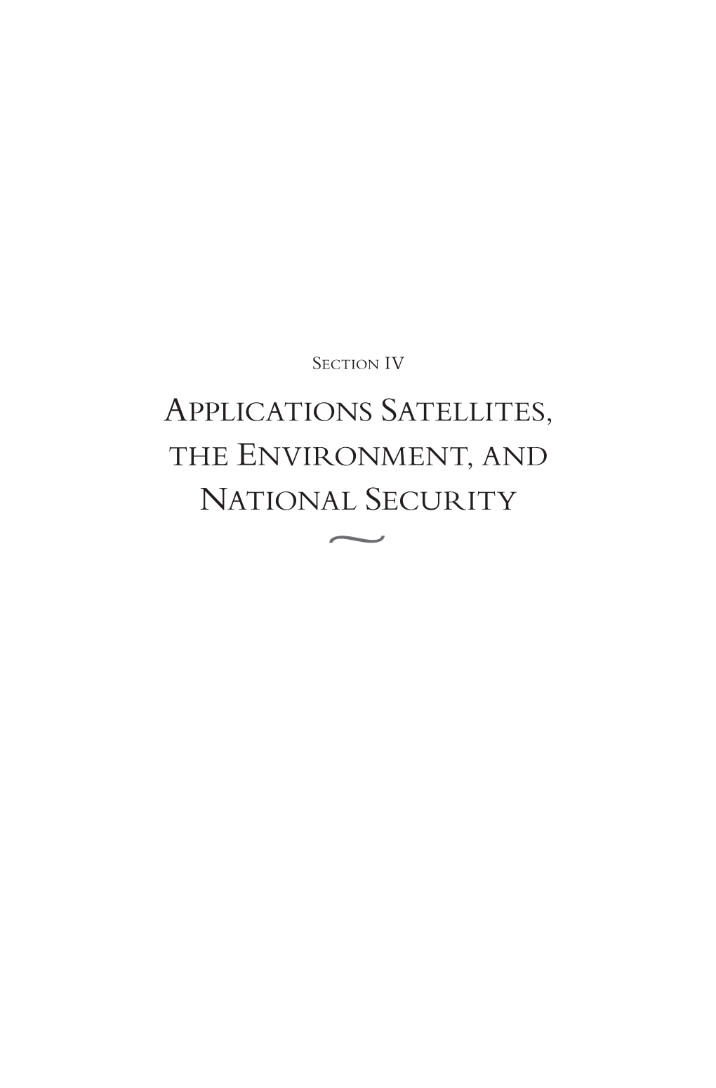 Applications Satellites, the Environment, and National Security ~