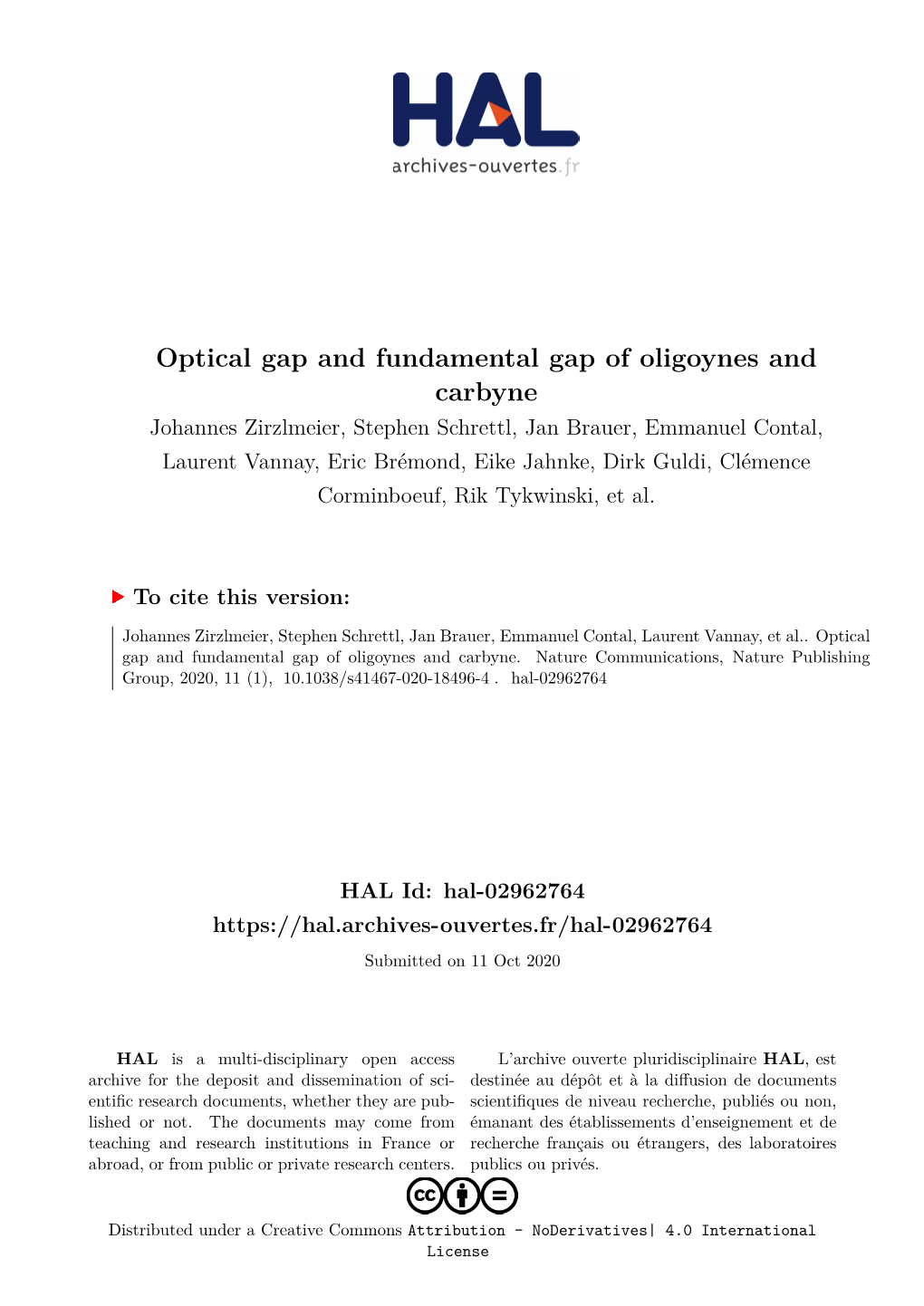 Optical Gap and Fundamental Gap of Oligoynes and Carbyne