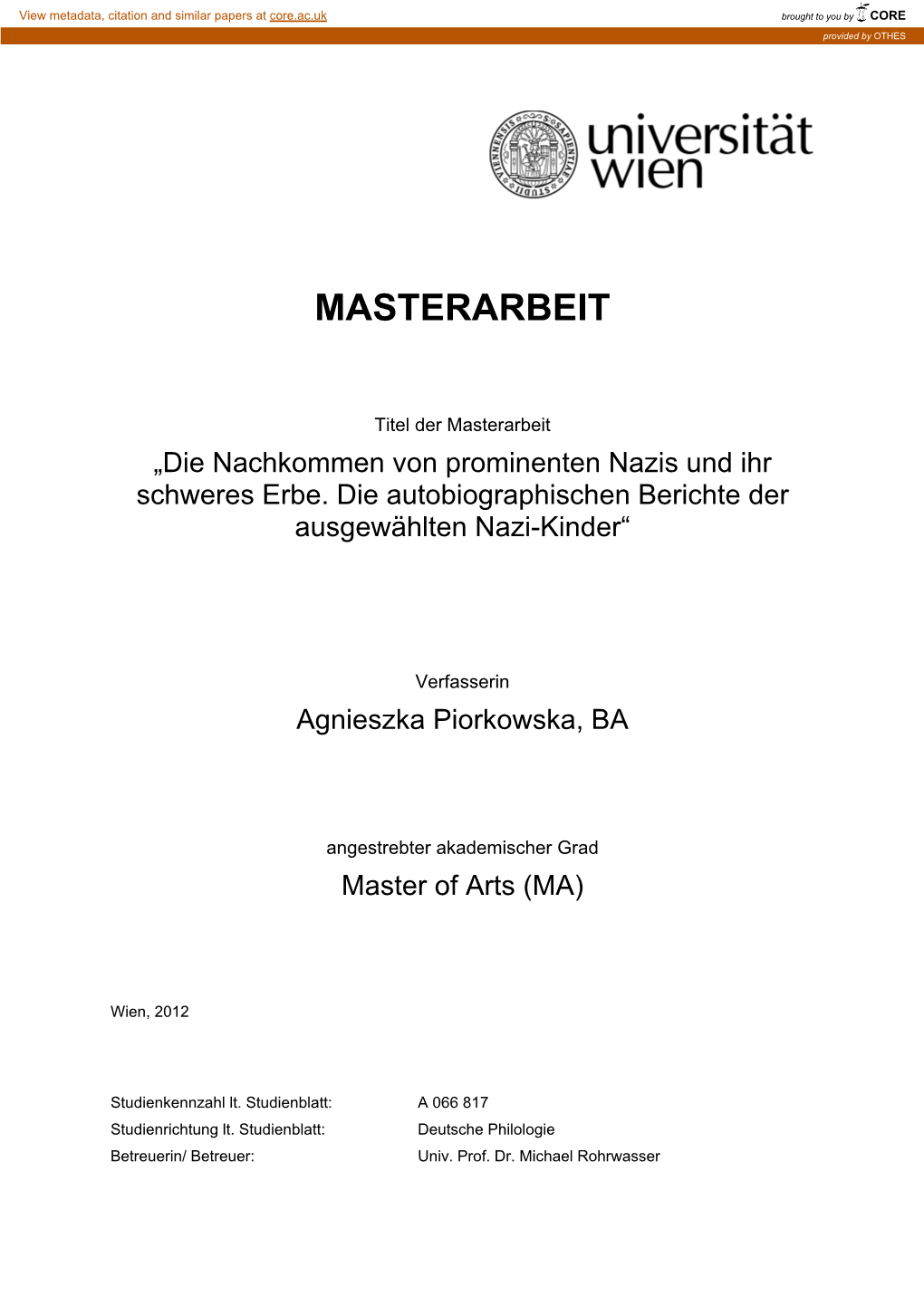 Masterarbeit