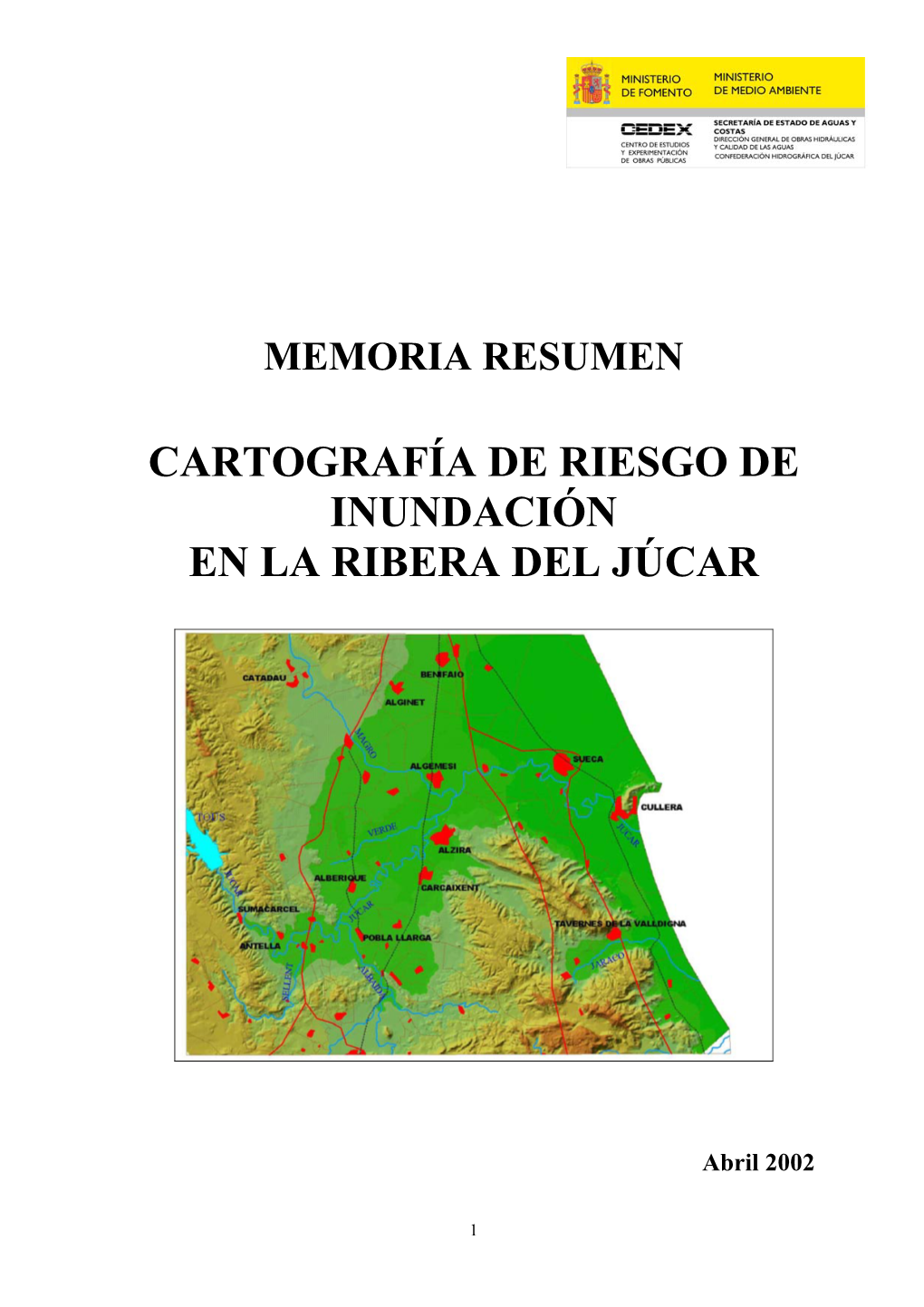 Cartografía De Riesgo De Inundación En La Ribera Del Júcar