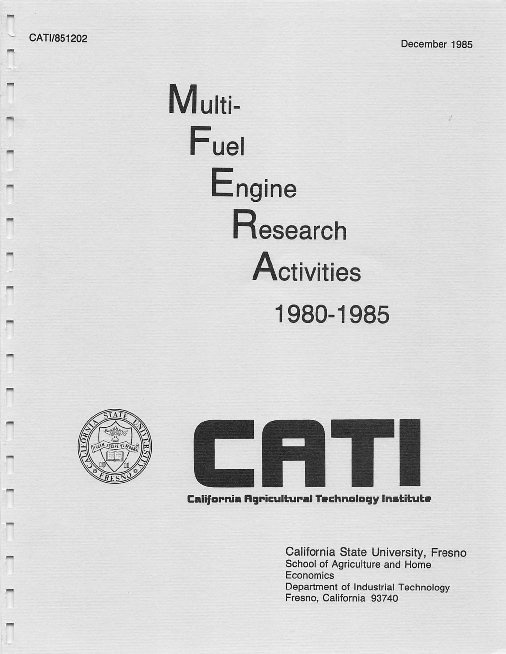 Engine Research Activities