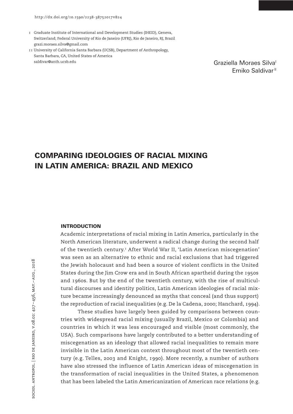 Comparing Ideologies of Racial Mixing in Latin America: Brazil and Mexico