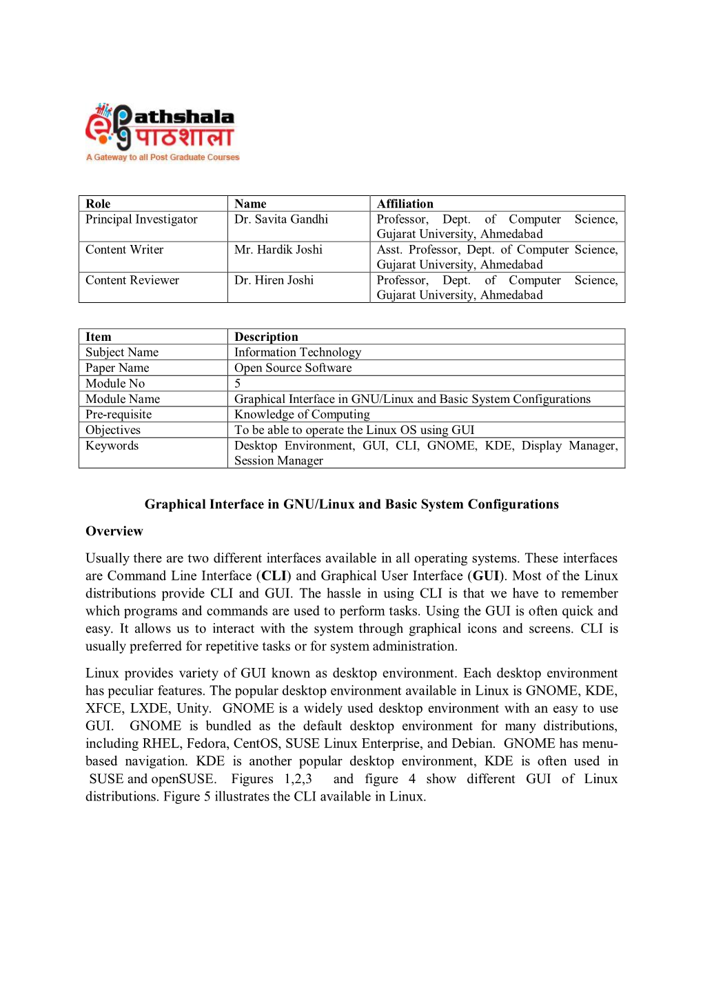 Graphical Interface in GNU/Linux and Basic System Configurations