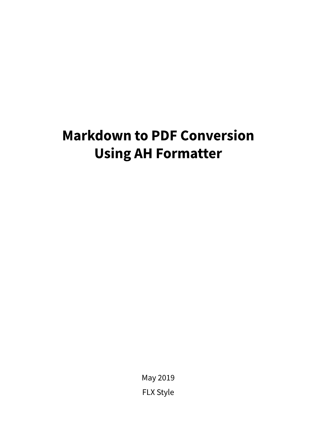 Markdown to PDF Conversion Using AH Formatter