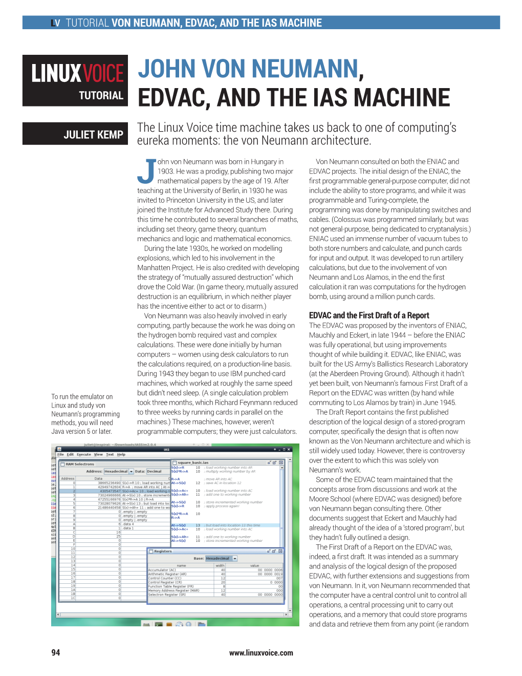 John Von Neumann, Edvac, and the Ias Machine