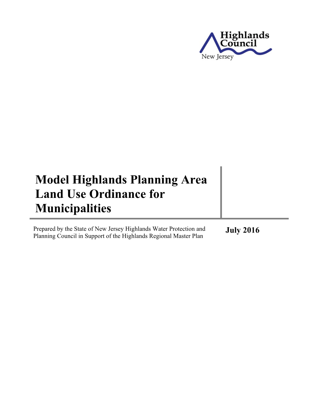 A Supplement to the Land Use Ordinances Of