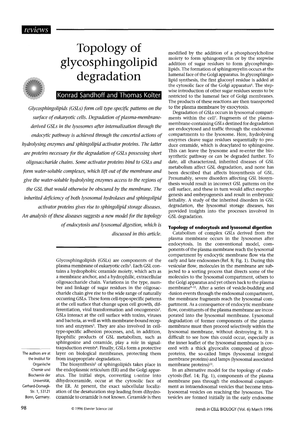 Glycosphingolipid Degradation