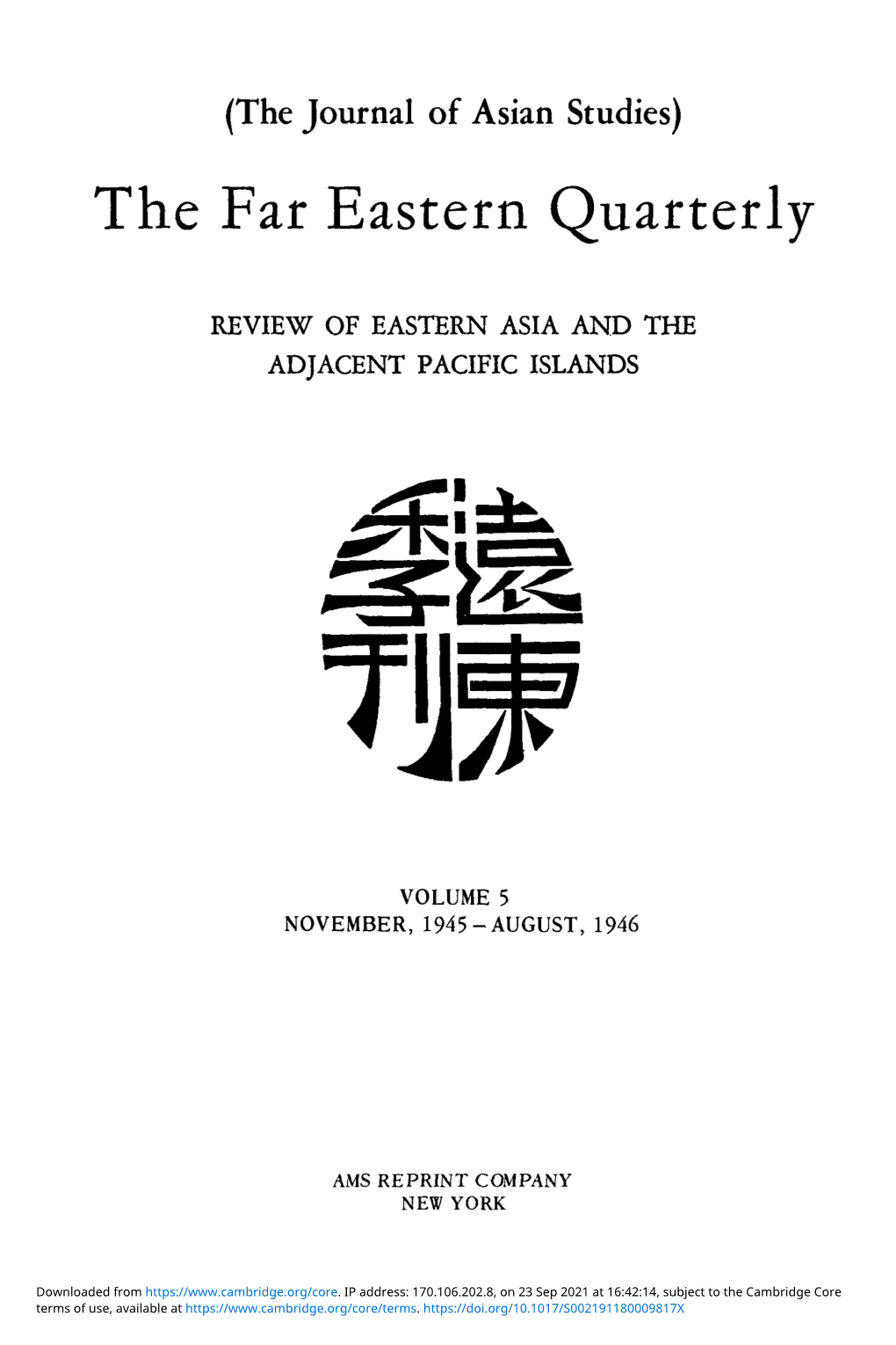 The Far Eastern Quarterly