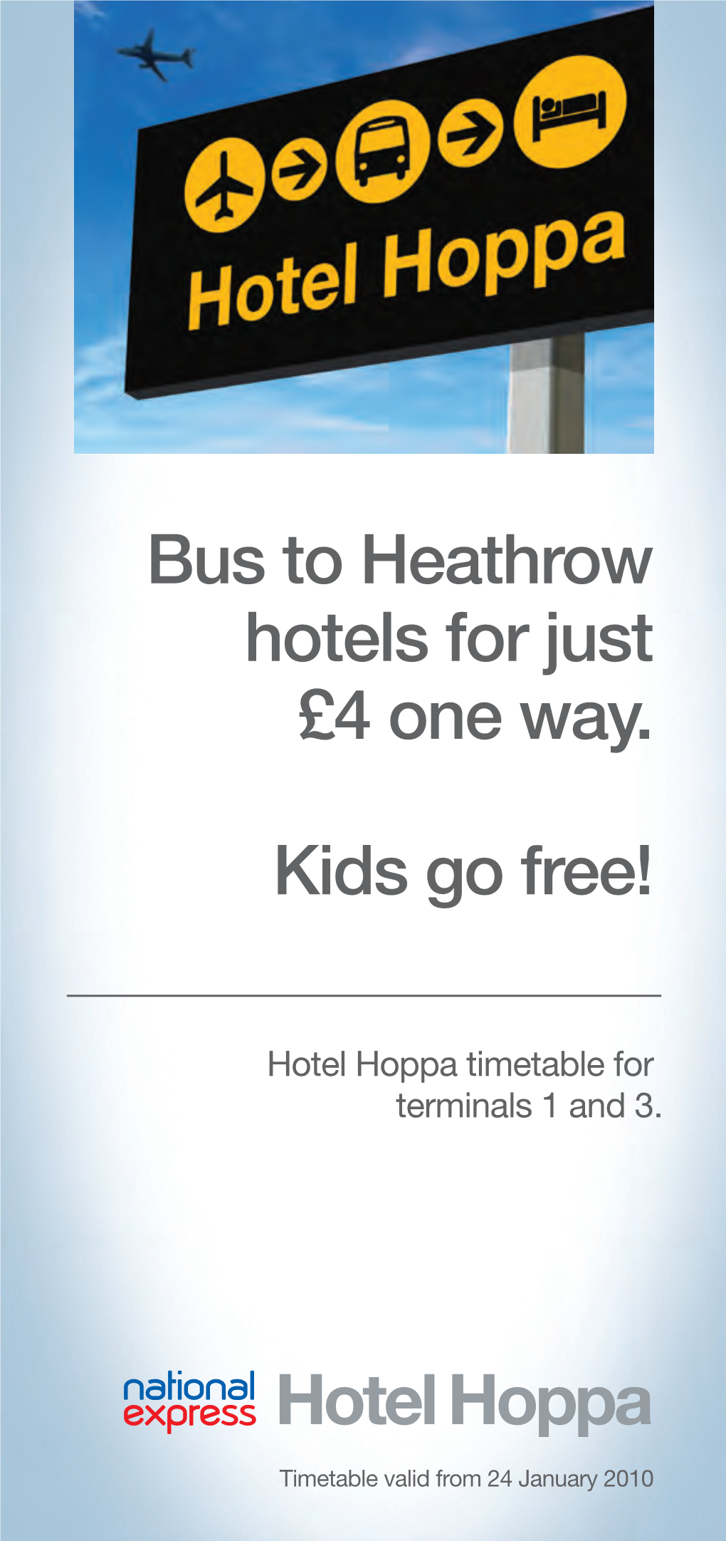 Hotel Hoppa Timetable for Terminals 1 and 3