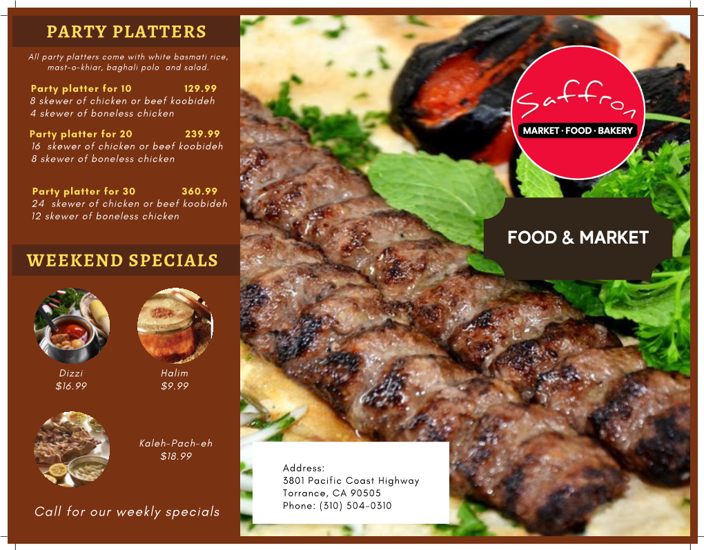 Red and Black Catering Trifold Brochure