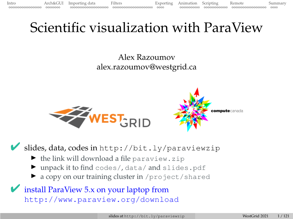 Scientific Visualization with Paraview