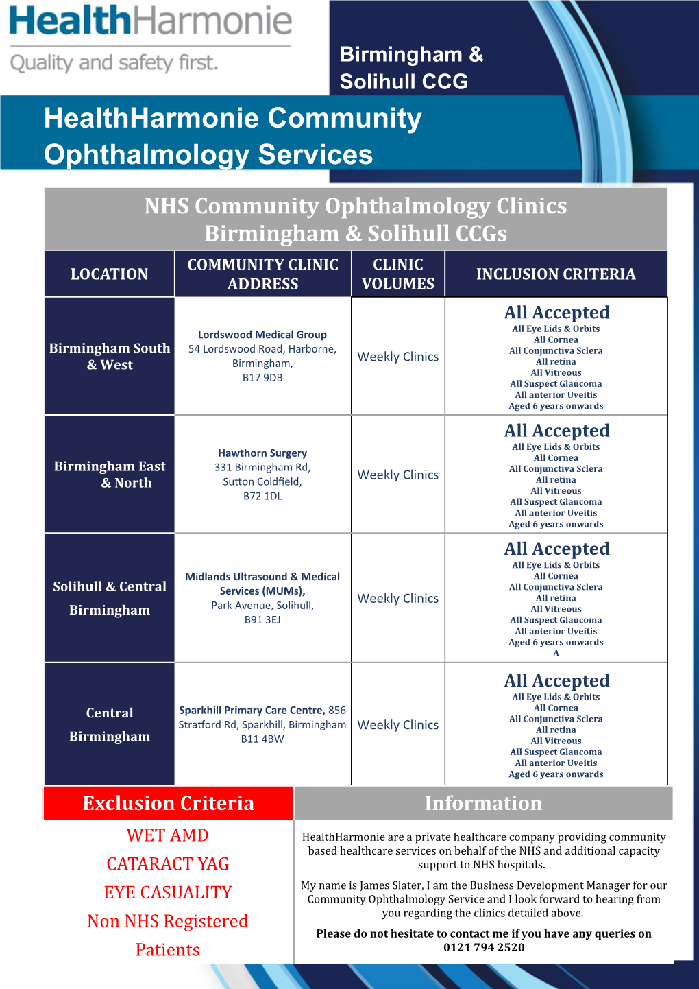 Healthharmonie Community Ophthalmology Services